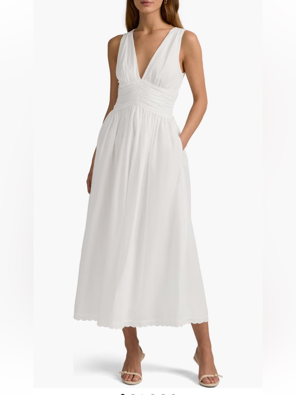 NWT Favorite Daughter Eyes Only for You Cotton White V-Neck Maxi Dress Size 0